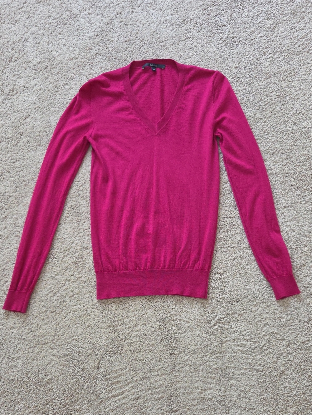 Gucci Hot Pink V-Neck Women's Sweater
